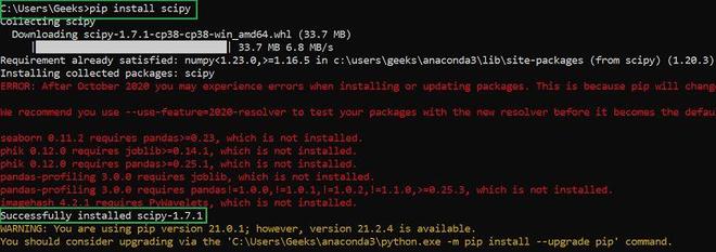 How to Install Scipy in Python on Windows? - GeeksforGeeks