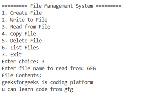 File Management System in C++ - GeeksforGeeks
