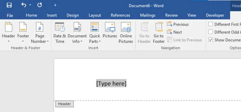 Insert a Header and Footer in MS Word - GeeksforGeeks