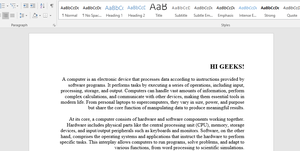 Text Alignment in MS Word - GeeksforGeeks