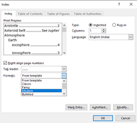 Index Add Index in MS Word - GeeksforGeeks