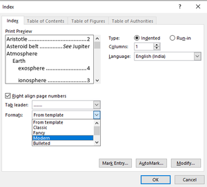 Index Reference Word Example Index in MS Word - GeeksforGeeks