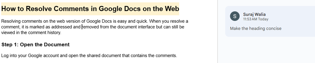 How to Resolve Comments in Google Docs - GeeksforGeeks