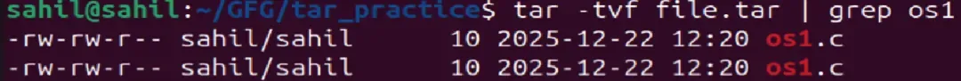 tar-tvf-grep