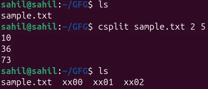 csplit-multi-line