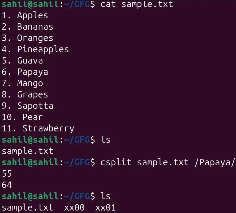 csplit-pattern