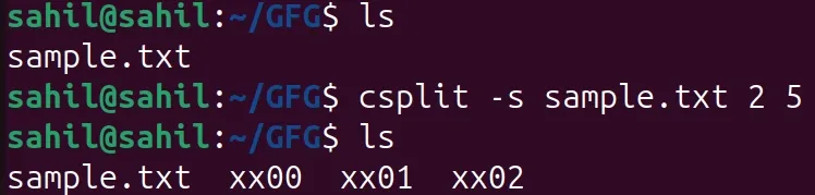csplit-s