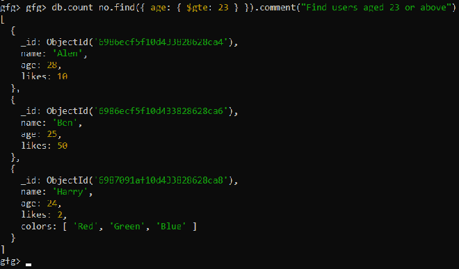 MongoDB Query and Projection Operators - GeeksforGeeks
