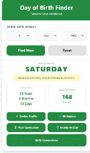 Day of Birth Calculator - GeeksforGeeks
