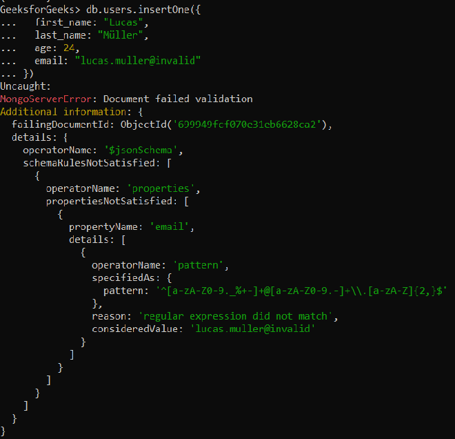 Configuring JSON Schema Validation in MongoDB - GeeksforGeeks