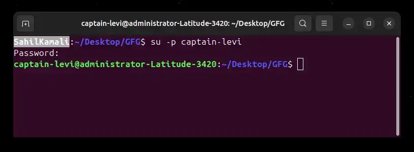 sudo--p