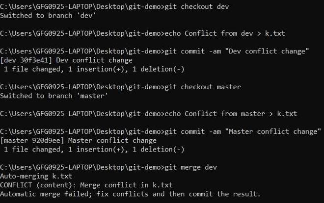 Git Merge and Merge Conflict - GeeksforGeeks
