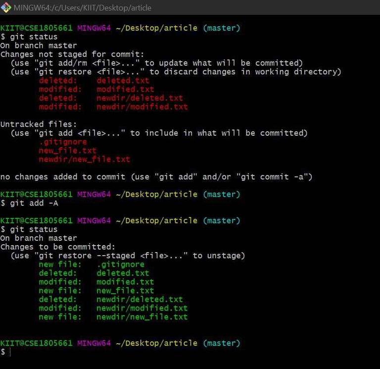 Types of git add - GeeksforGeeks