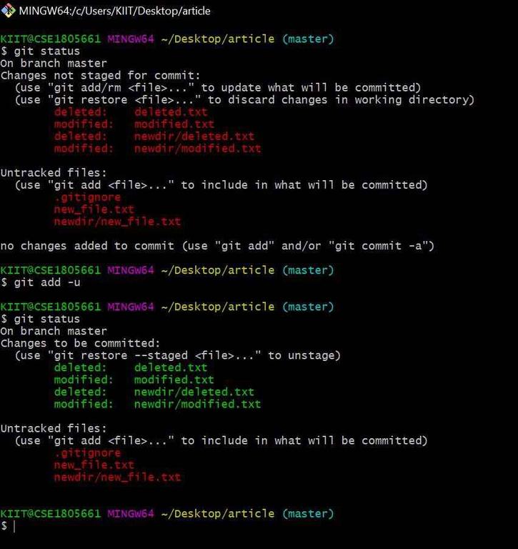 Types of git add - GeeksforGeeks
