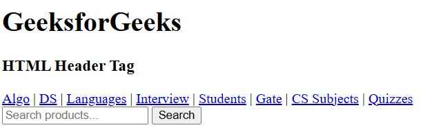 HTML header Tag - GeeksforGeeks