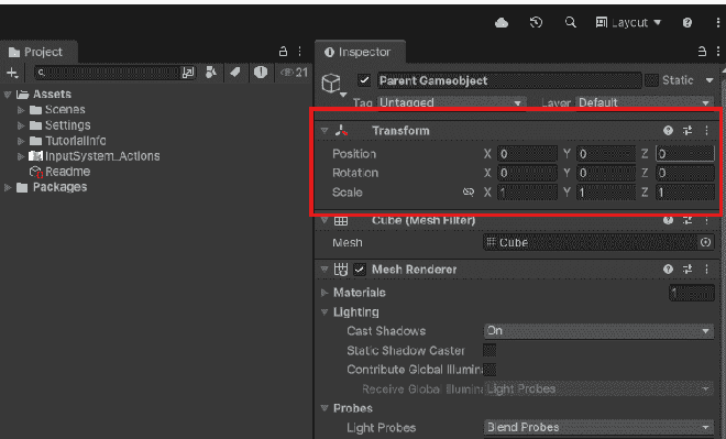 Unity Transform (Position, Rotation, Scale) - GeeksforGeeks
