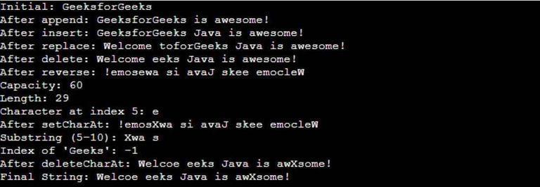 StringBuilder Class in Java - GeeksforGeeks