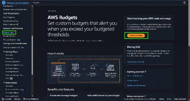Amazon Web Services Budget Setup - GeeksforGeeks
