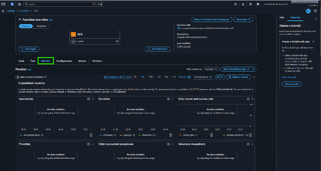 Configure AWS Lambda - GeeksforGeeks