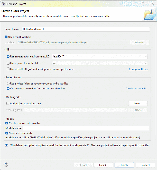 How to create simple java project in eclipse - GeeksforGeeks