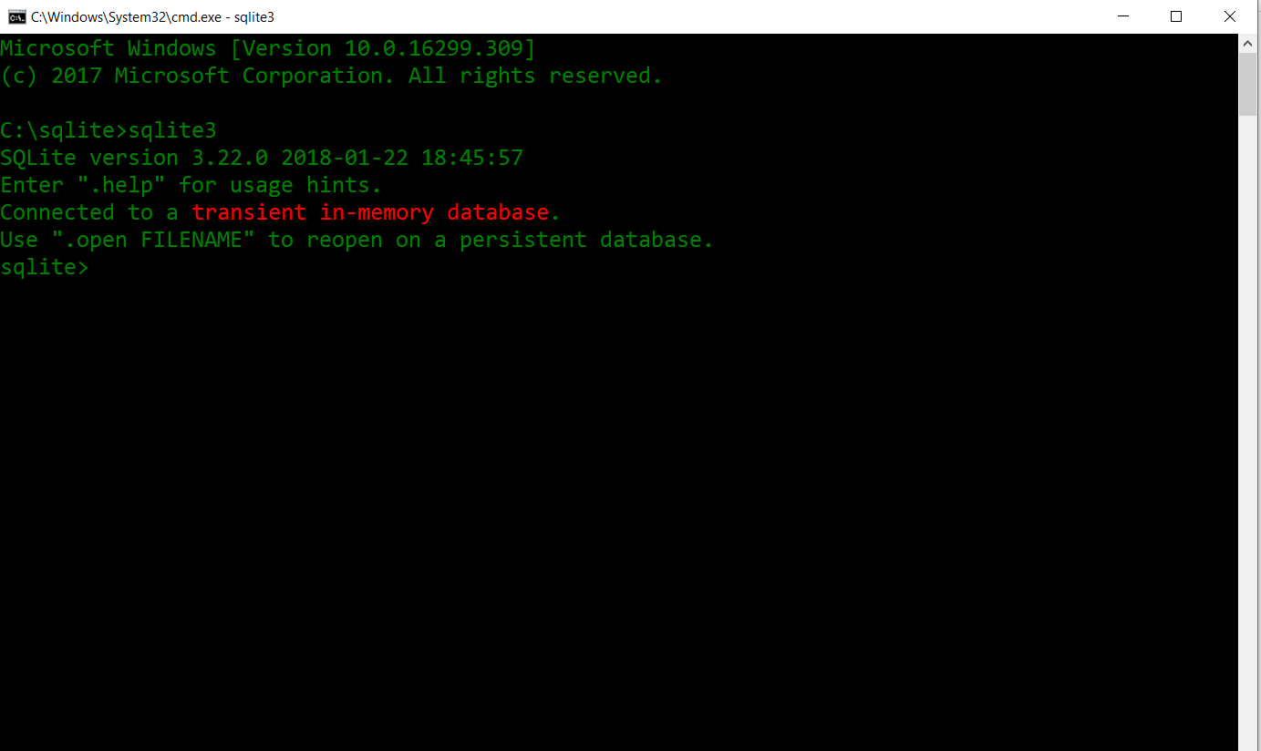 sqlite command line windows 7