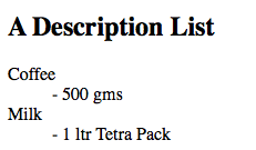 html description list