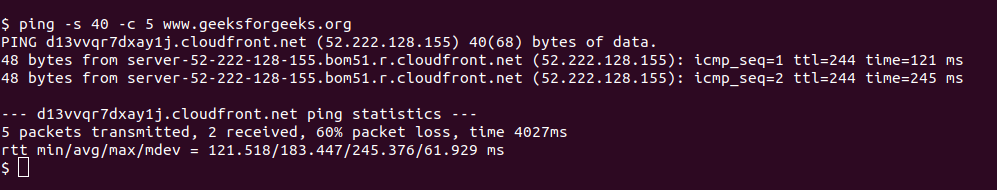 loopback ping command in linux