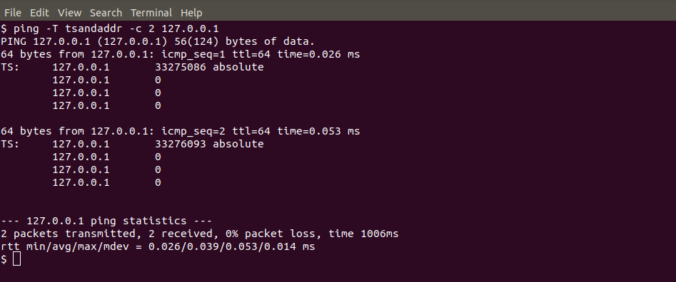 loopback ping command in linux