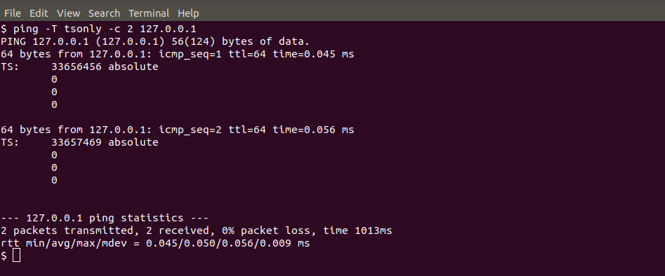 loopback ping command in linux