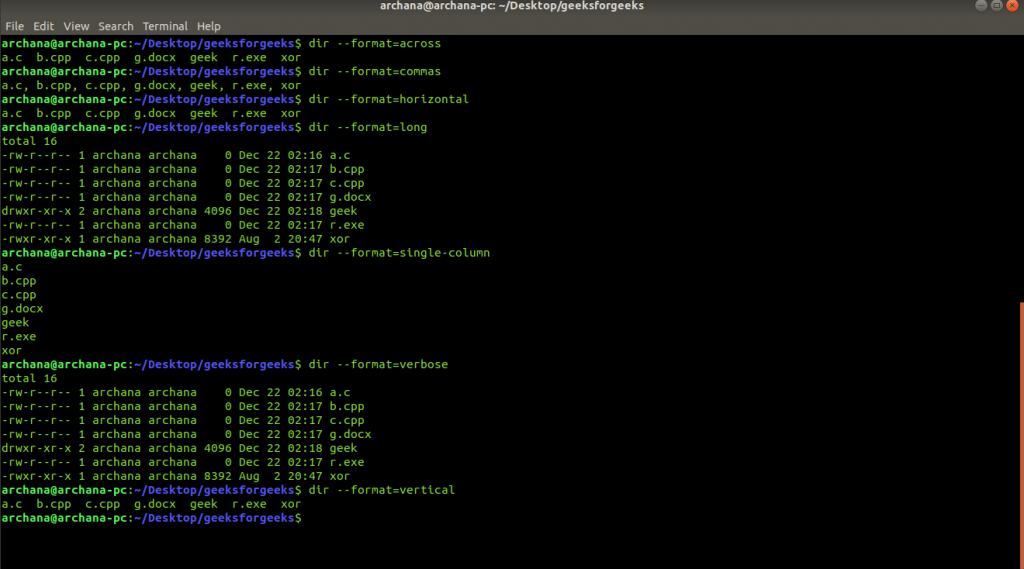 C file directory path