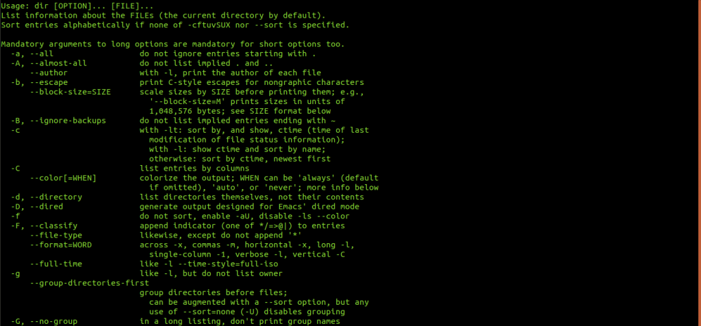Dir Command In Linux With Examples Geeksforgeeks