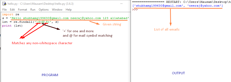 Extracting Email Addresses Using Regular Expressions In Python Geeksforgeeks