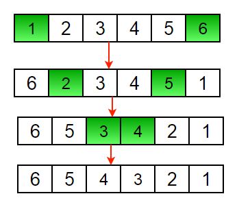 reversing an array in c