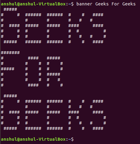 banner command in Linux with examples - GeeksforGeeks