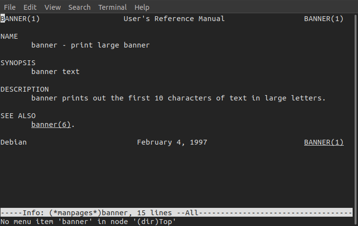 banner command in Linux with examples - GeeksforGeeks