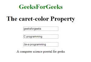 How to change cursor color using CSS ? - GeeksforGeeks