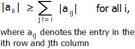 strictly diagonally dominant matrix properties