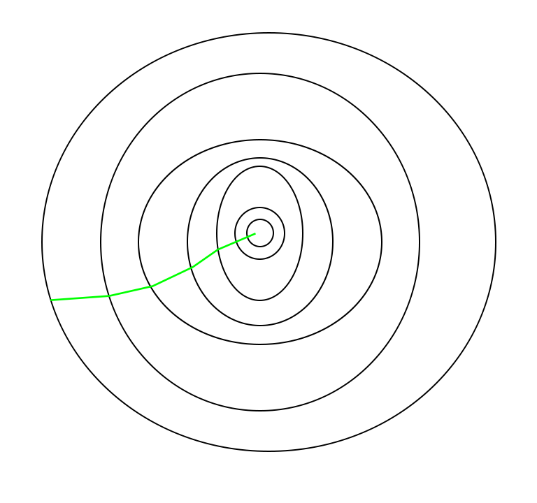 Batch gradient optimization path 