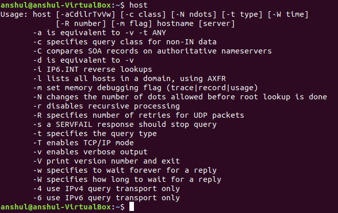 Host Command In Linux With Examples Geeksforgeeks