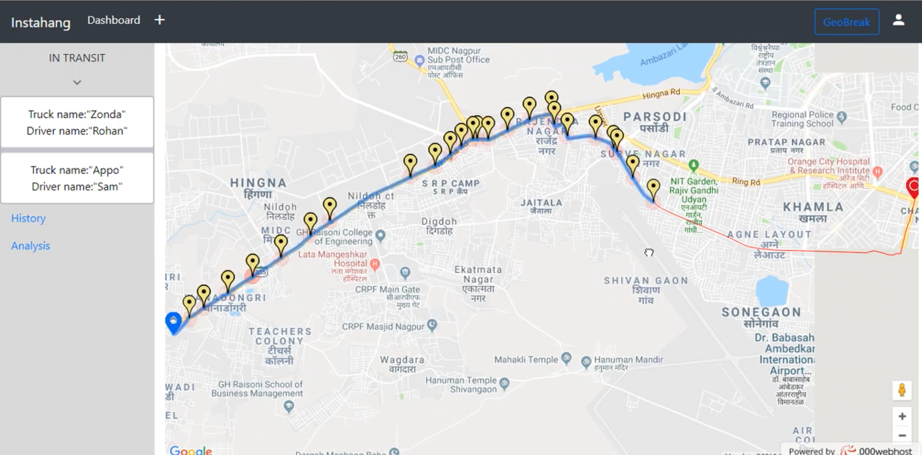 Real time outlet vehicle tracking