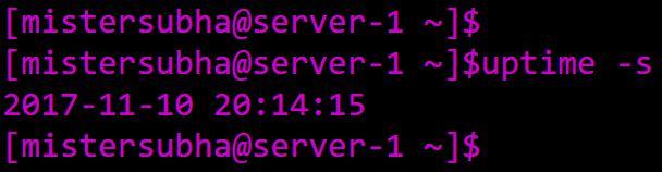 uptime -s