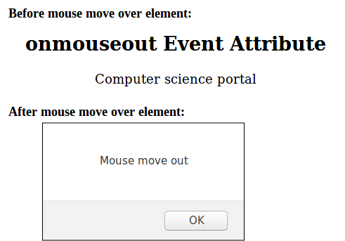 Onmouseout even output