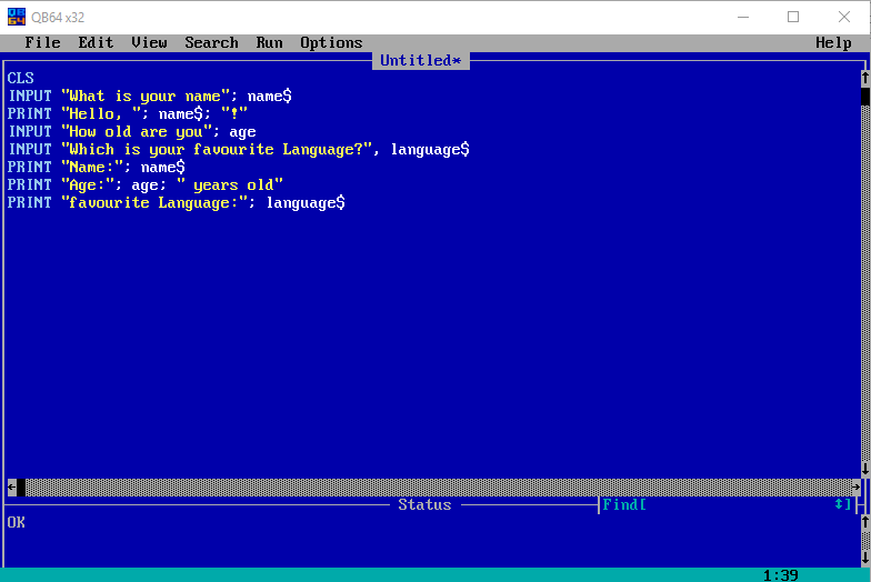 assignment statement in qbasic