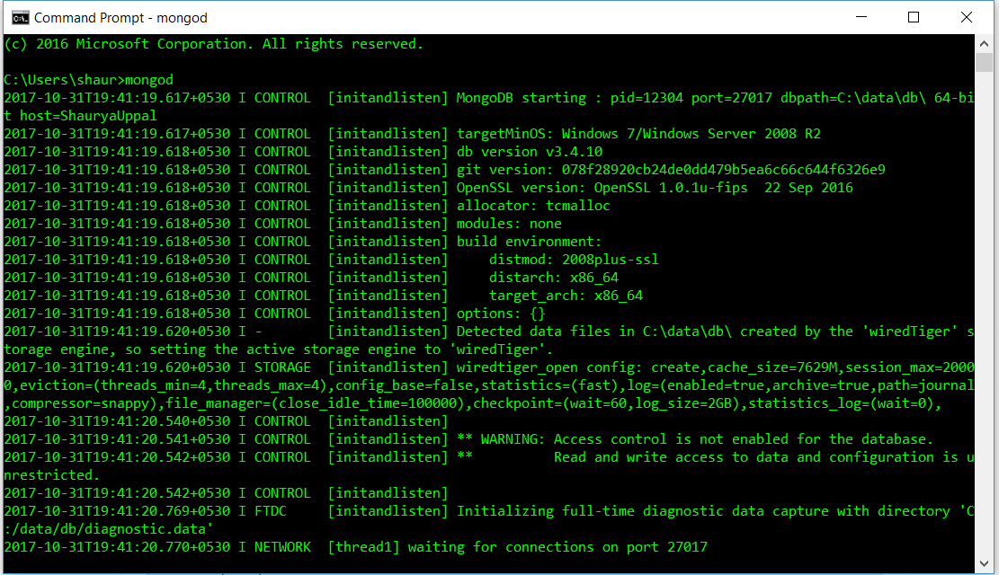 install mongodb on windows iis