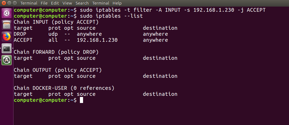 Iptables Command Ninjakda