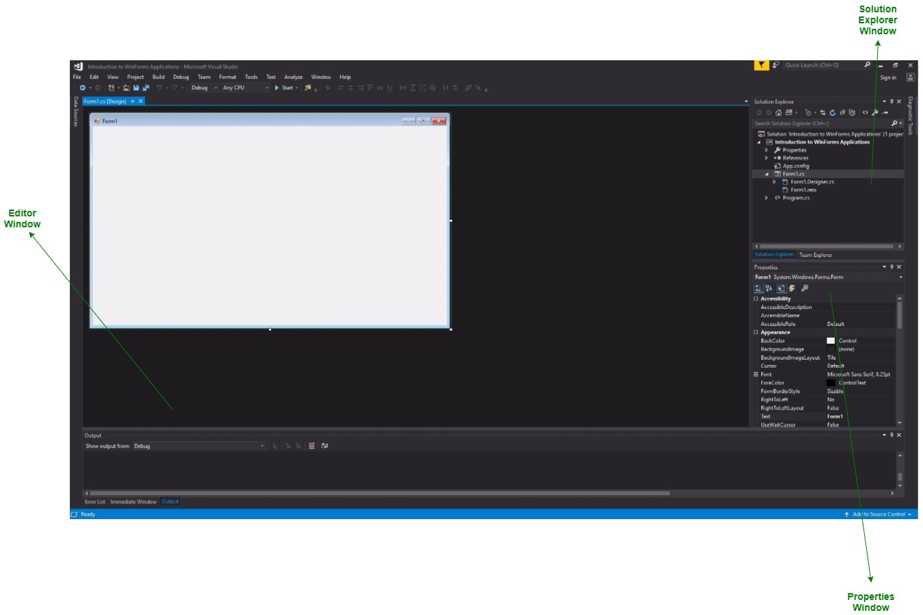 visual studio winforms how to change control name and code